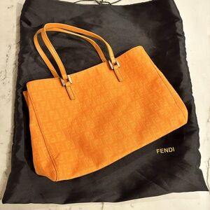 Fendi Mini Zucchino Tote Orange